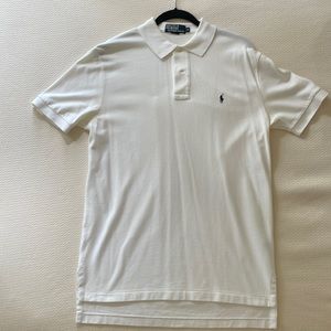 RALPH LAUREN POLO Shirt, Mens Medium, White 100% Cotton, Weave Finish, NWOT